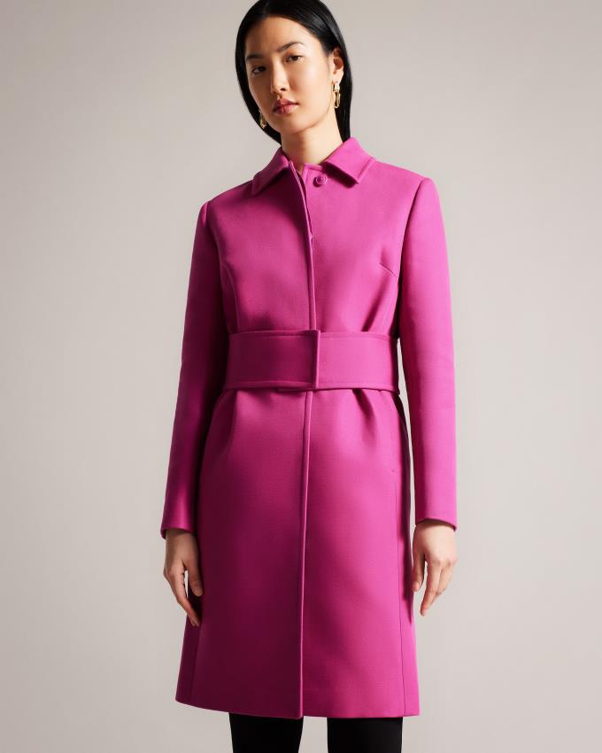 Manteau Ted Baker Belted Midi Trench Violette Clair Femme | YLR-58184267